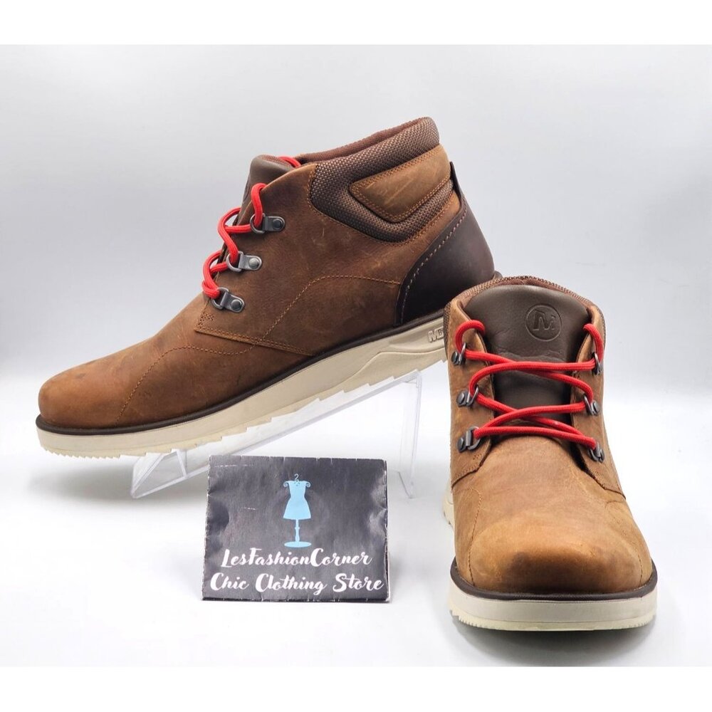 Merrell Brown Chukka Boots with Red Laces